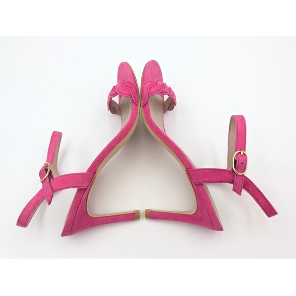 Stuart Weitzman Dancer Twistie 100 Suede Sandal Women's Pink Size US7 - Picture 6 of 11